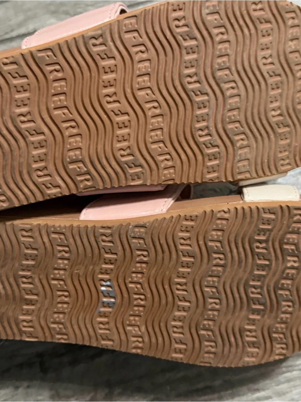Reef Women's Pink and Cream Double Strap Slide Sandal